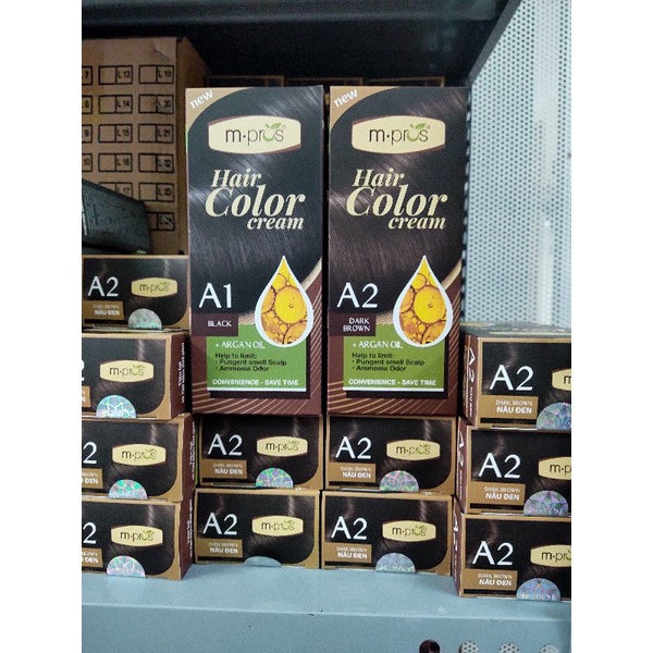 Kem Nhuộm Phủ Bạc Dưỡng chất thiên nhiên M.Pros 2 màu Đen và Nâu Đen