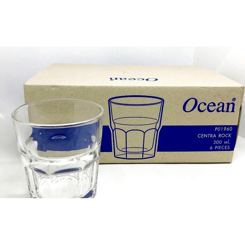 BỘ 6 LY THUỶ TINH CENTRA ROCK 300ml OCEAN THAILAND