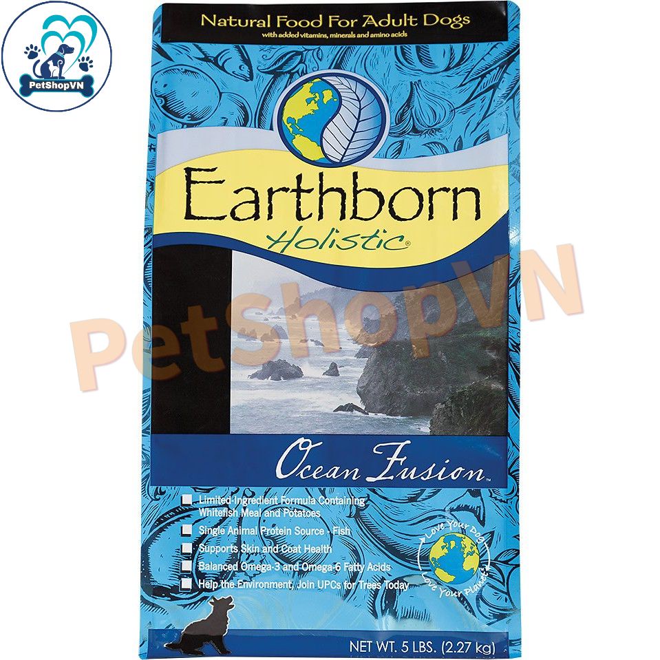 Thức Ăn Cho Chó Hạt EARTHBORN HOLISTIC OCEAN FUSION Bao 12Kg Vị Cá Trắng & Cá Menhaden