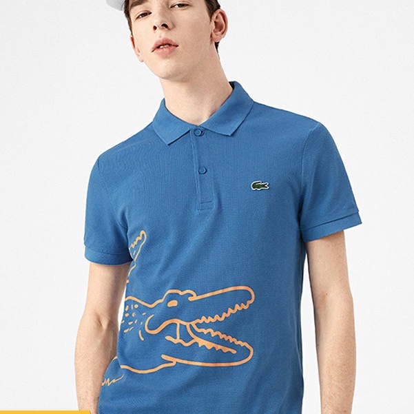 Áo Thun POLO In Chữ La Crocodile Thoáng Khí Thời Trang Mùa Hè Thường Ngày Nhãn Cầu + Nhãn Tag