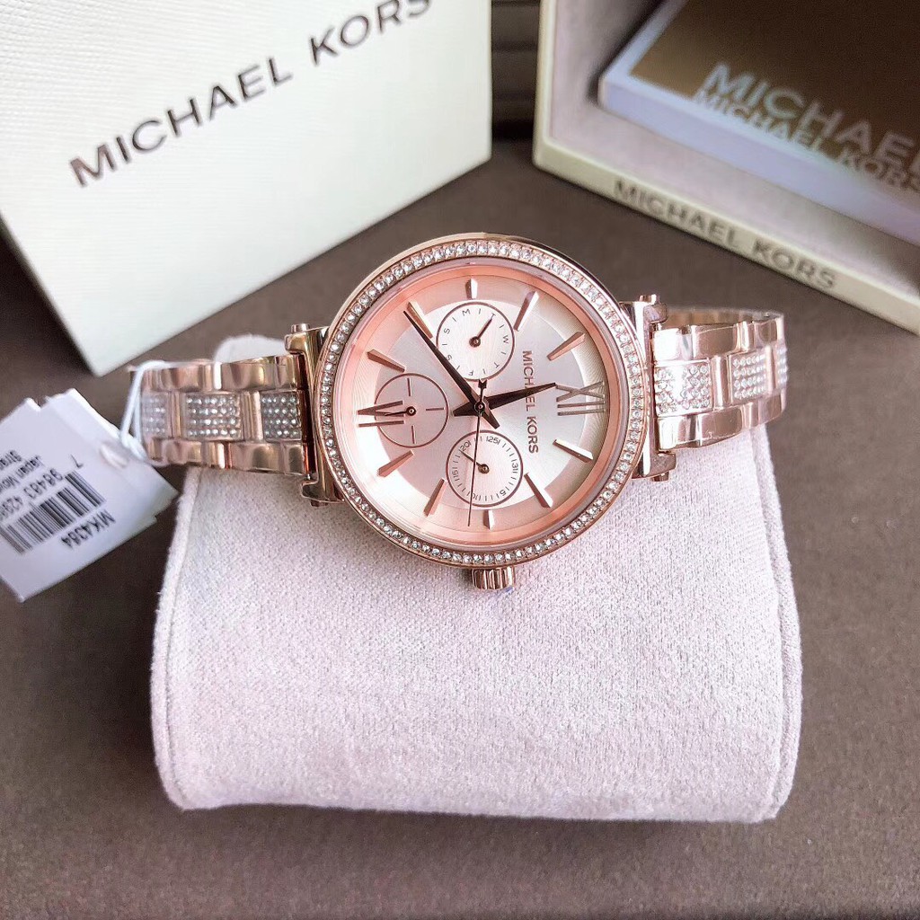 Đồng hồ nữ michael kors mk4353 , mk4354 dây thép đính đá size 36mm