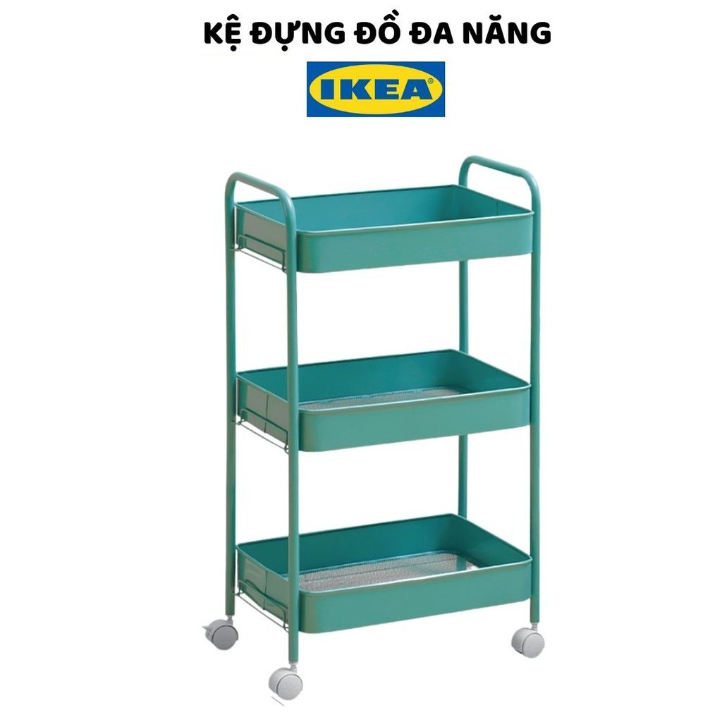 Kệ đựng mỹ phẩm IKEA đa năng cho tiệm Spa Nail tóc makeup nhà bếp đựng gia vị dụng cụ nhà bếp có tay cầm bánh xe