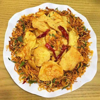 khoai lang lắc khô gà