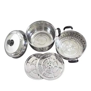 Nồi hấp 3 tầng inox 28cm
