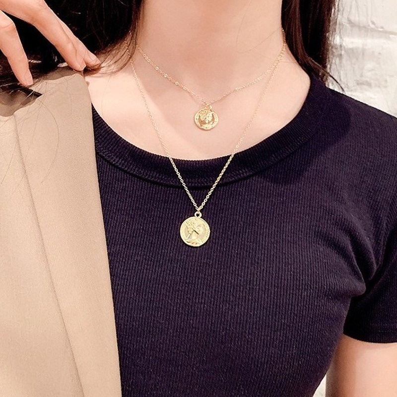Dây chuyền kim loại nhiều lớp đơn giản xinh xắn