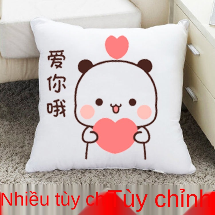 ♚♟♞Gối búp bê gấu trúc đỏ một hai gói biểu tượng cảm xúc sang trọng búp bê quà tặng tùy chỉnh cho bé gái gối in ảnh logo