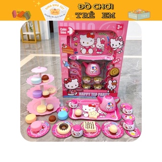 Bộ đồ chơi ấm chén inox hello kitty cho bé gái