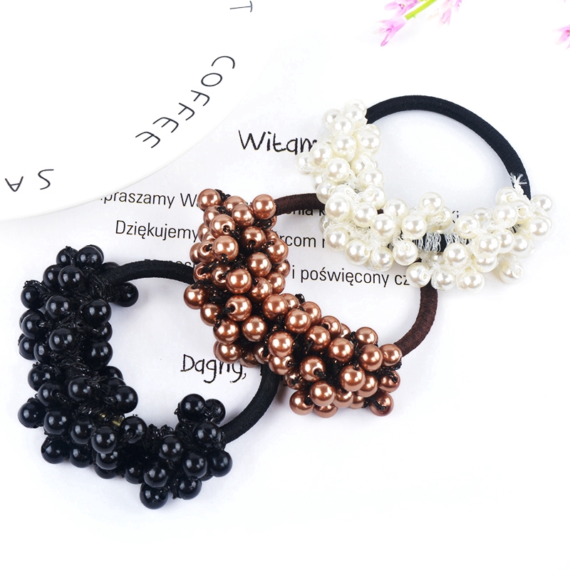 Dây buộc tóc gắn ngọc trai thời trang vintage