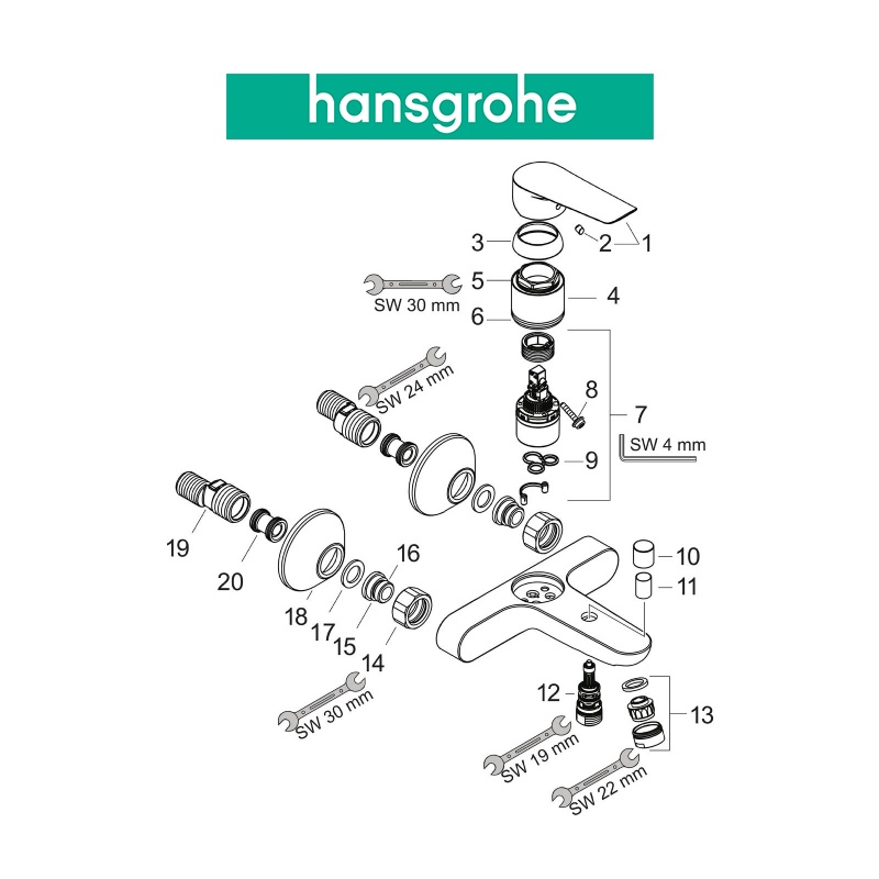 Bộ trộn HANSGROHE Logis E 71403 - hàng chính hãng