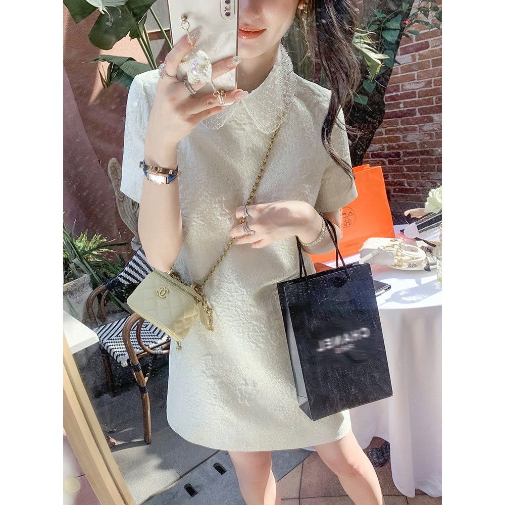 Fashionable foreign style and versatile short sleeve dress women's 2022 summer new design sense new Chinese cheongsam with skirt inside