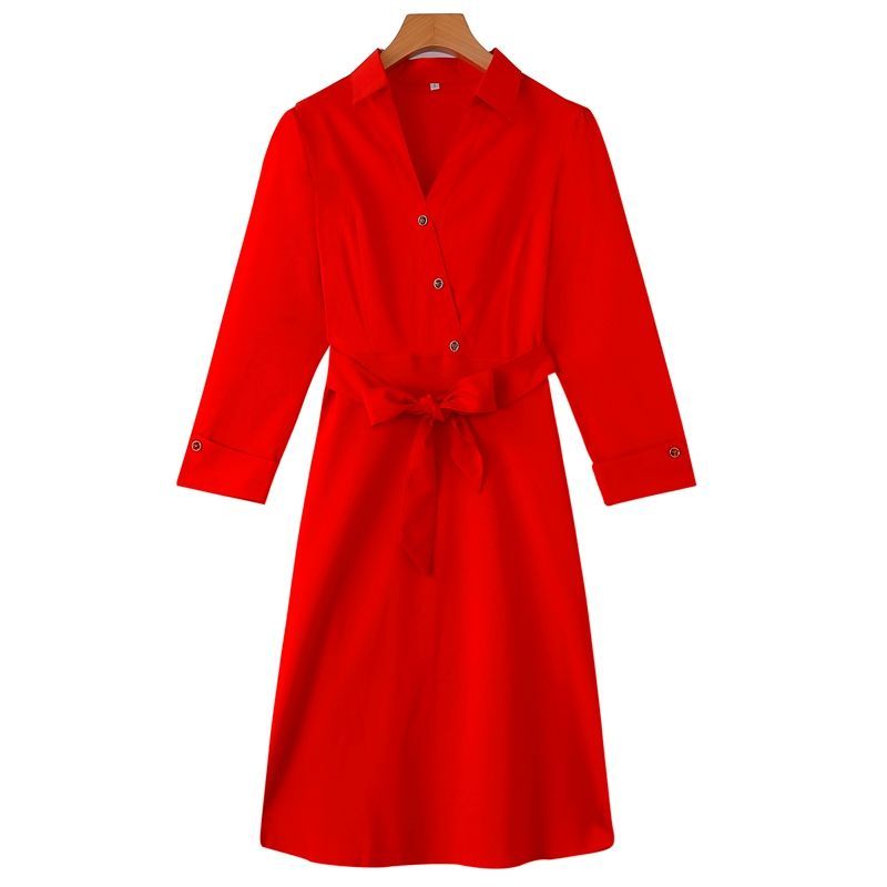 2020 new autumn dress long sleeve Korean version simple slim fit mid long fashion Plaid Dress | BigBuy360 - bigbuy360.vn