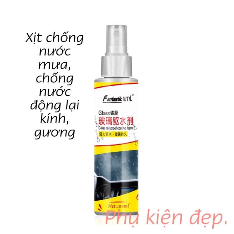Xịt chống nước mưa, sương mù, hơi ẩm cho kính, gương ô tô