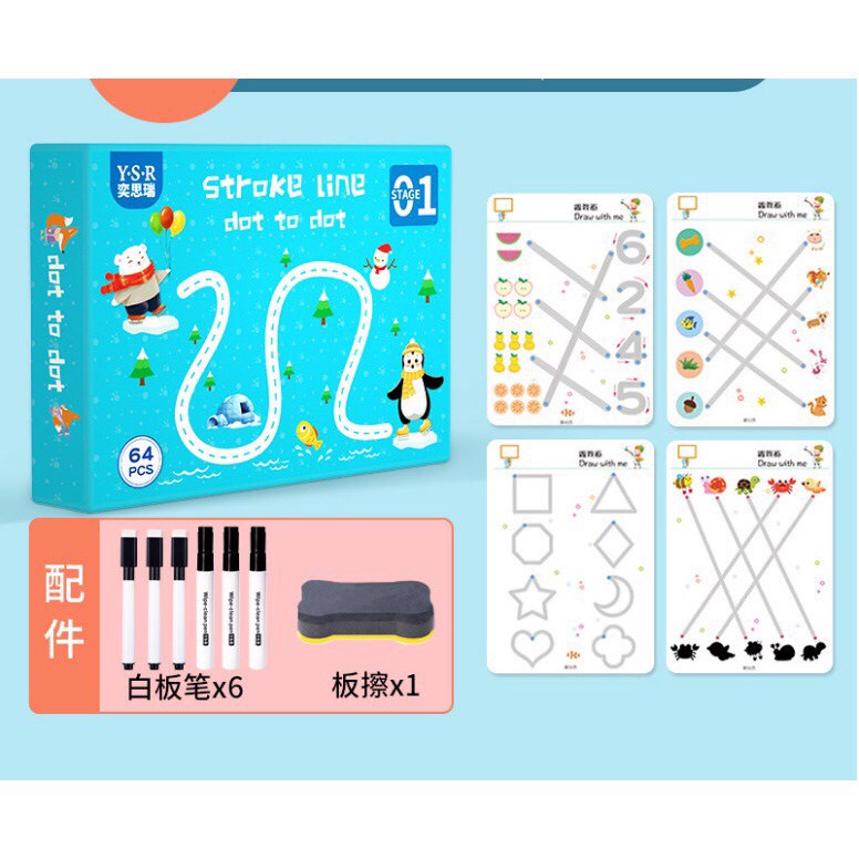 SÁCH HỌC THÔNG MINH XÓA ĐƯỢC 64 TRANG CHO BÉ