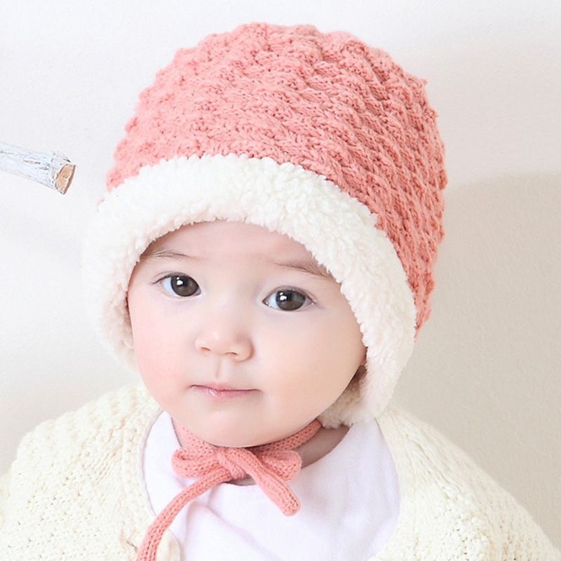 Mũ len giữ ấm dày dặn cho bé trai sơ sinh chụp hình