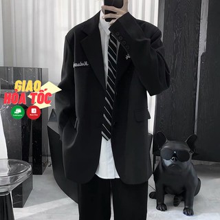 Áo blazer nam chữ thêu form rộng Mrduanju