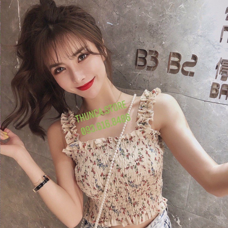 Áo croptop 2 dây hoa nhí ulzzang