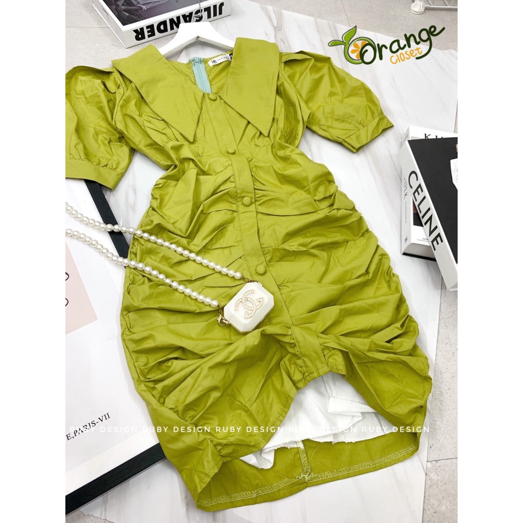 Đầm body cổ sơ mi nút bọc cao cấp . chất liệu xô đũi lụa loại 1 . Váy dự tiệc ôm sexy cho nữ sang chảnh ( OR23303 )