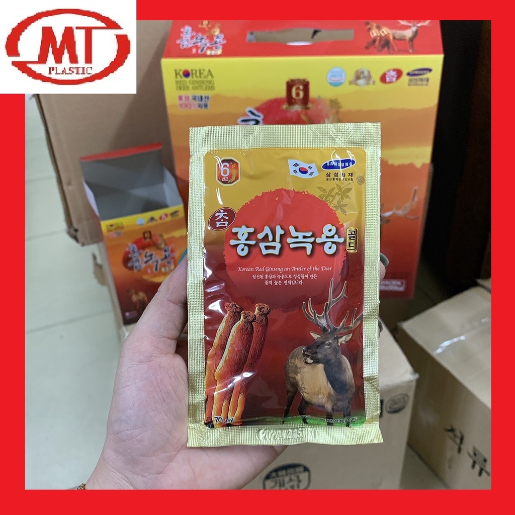 Nước uống hồng sâm nhung hươu 6 năm tuổi Hàn Quốc hộp lớn 30 gói*70ml