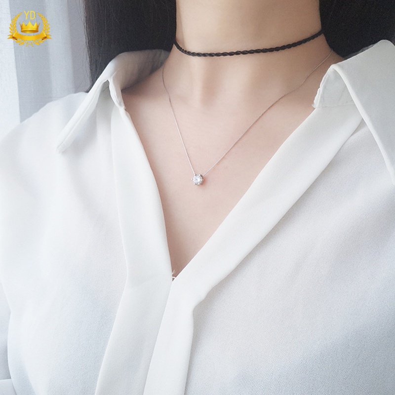 Vòng cổ mặt đá Zircon đơn giản HB