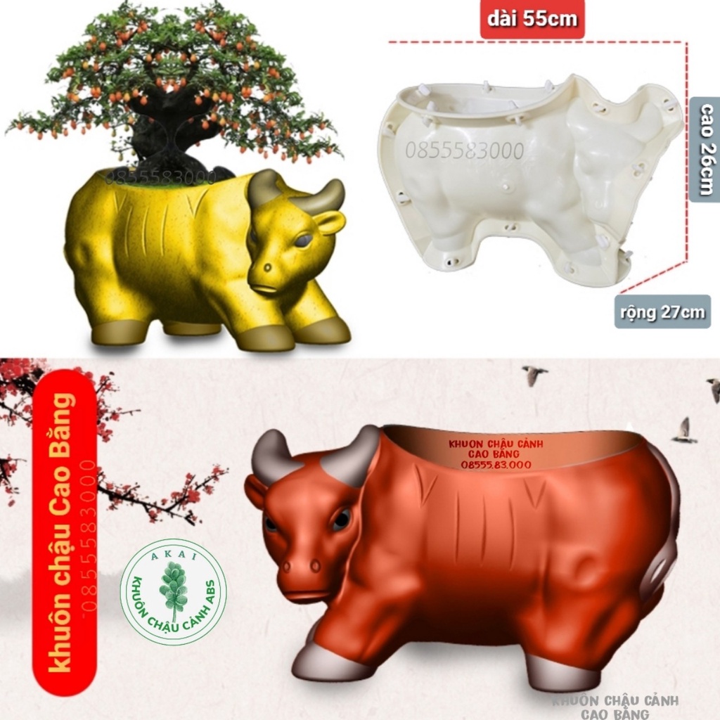 Khuôn đúc chậu cảnh hình con trâu