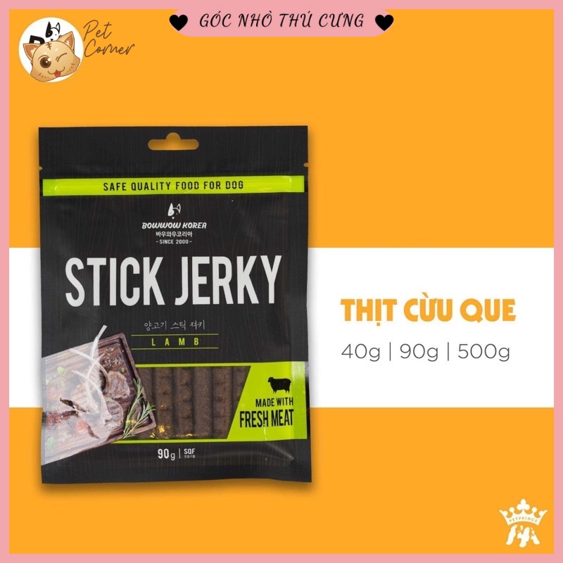 [90gr] Thịt que mềm Bowwow Stick Jerky cho chó - Bánh thưởng cao cấp cho thú cưng