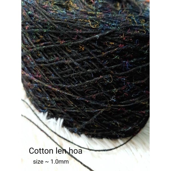 (4 màu) Len cotton phẩy (len hoa), cỡ sợi 1.5mm