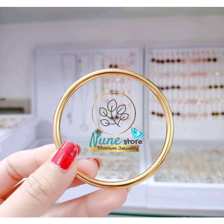 Vòng tay, lắc tay titan nữ không gỉ cao cấp trơn Nune store kiểu Hàn Quốc | BigBuy360 - bigbuy360.vn