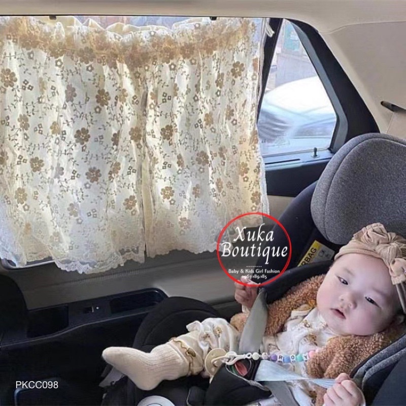 Rèm Che Nắng Cửa Ô Tô Cao Cấp Hàn Quốc 2 Lớp Phối Ren Cực Đẹp