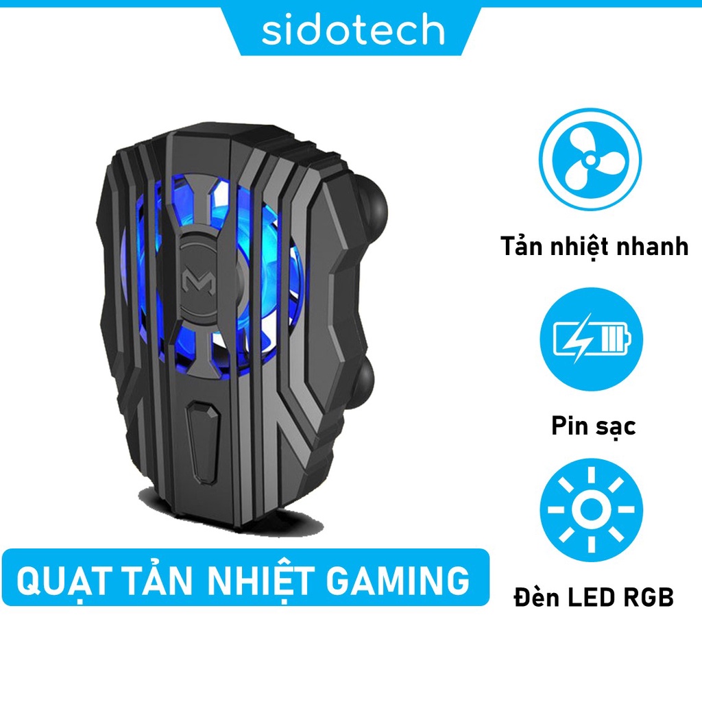 Quạt tản nhiệt điện thoại gaming SIDOTECH Memo FL01 làm mát nhanh cho game thủ chơi game mobile pin 500mah có LED RGB