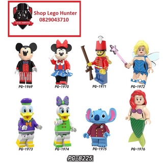 PG 8225 Xếp hình minifigures nhân vật hoạt hình Walt Disney Nàng tiên cá  Stick Chuột Mickey Vịt Donald