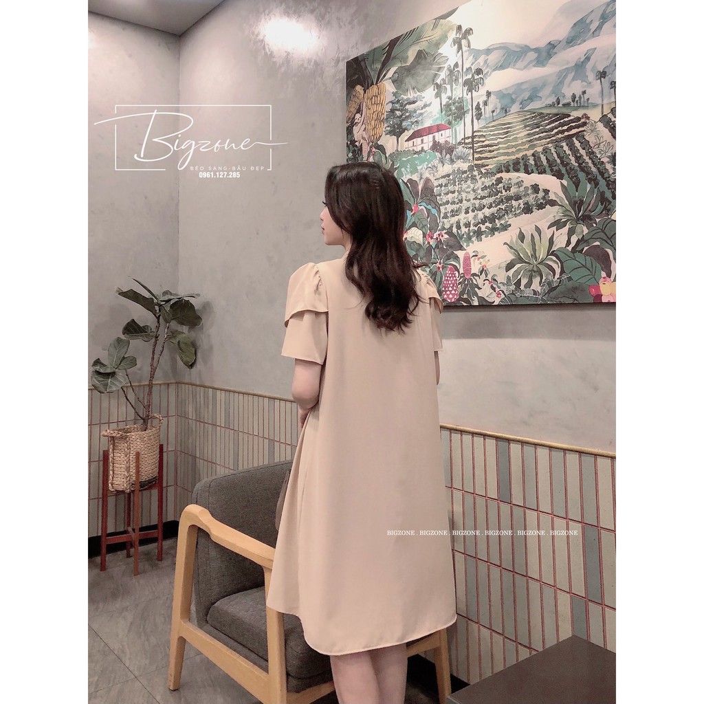 Váy đầm bầu mùa hè công sở bigsize thời trang dáng suông gấp nếp size từ 45kg đến 70kg