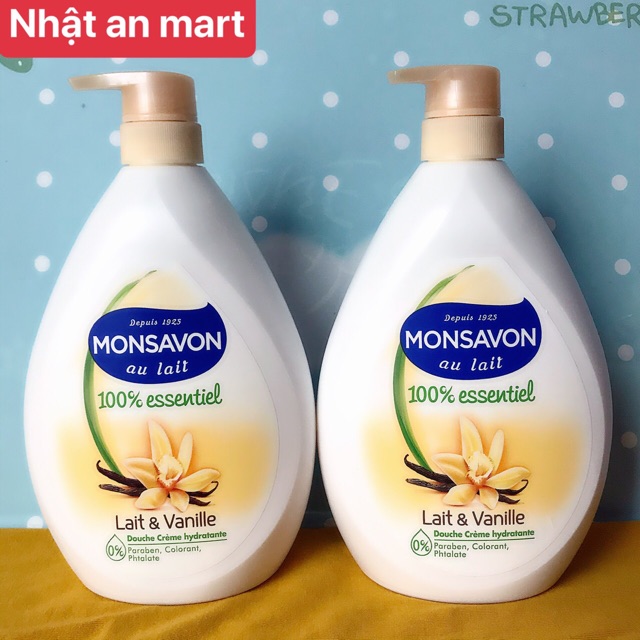 (1000ml ) Sữa tắm dưỡng ẩm trắng da Monsavon hương vani