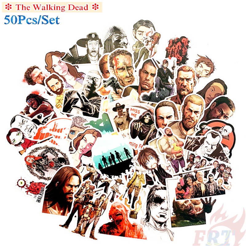 ❉ Miếng Dán Hình The Walking Dead Series 02 AMC TV Show Zombie ❉ Set 50 Miếng Dán Trang Trí Đa Dụng Thời Trang
