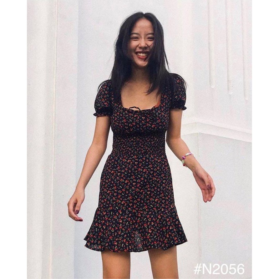 ĐẦM VOAN HỌA TIẾT HOA NHÍ XÒE NHẸ ĐUÔI CÁ XINH LUNG LINH - LANA DRESS