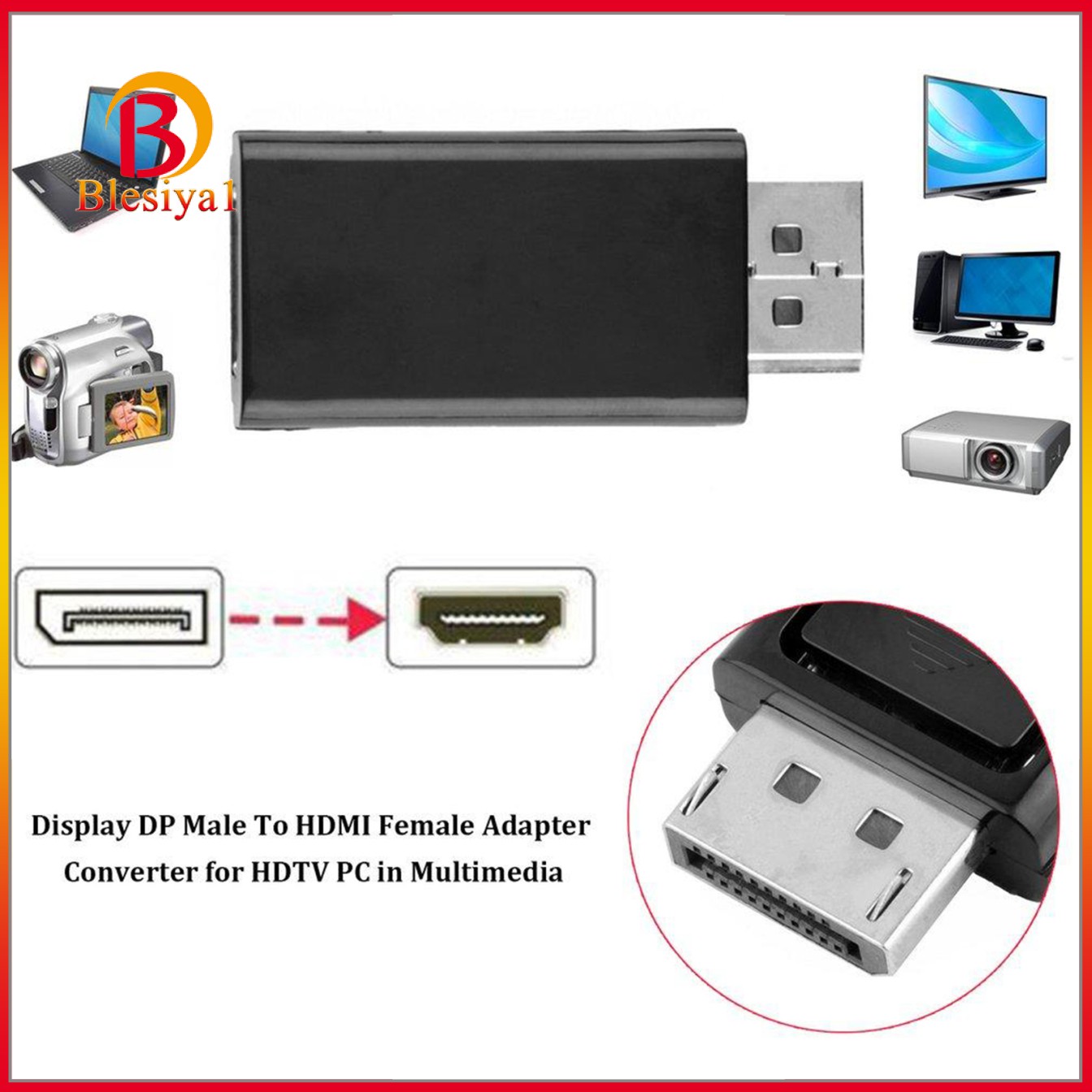 (Hàng Mới Về) Giắc Chuyển Đổi Mini Display Port Male Sang Hdmi Cho Pc / Laptop / Desktop