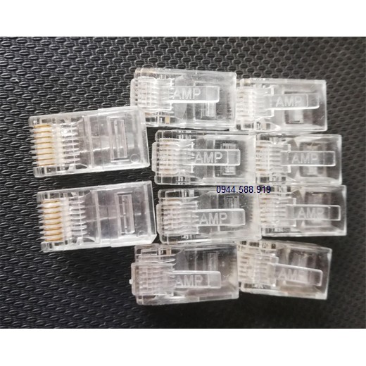 Hạt mạng RJ45 Cat5e AMP chính hãng( Túi 100hat)