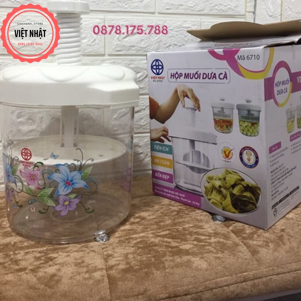 Hũ Muối Dưa Cà Việt Nhật 5L và 7,5L ,Bình Muối Dưa Thông Minh Nhựa VIệt Nhật An Toàn ( MS6711)