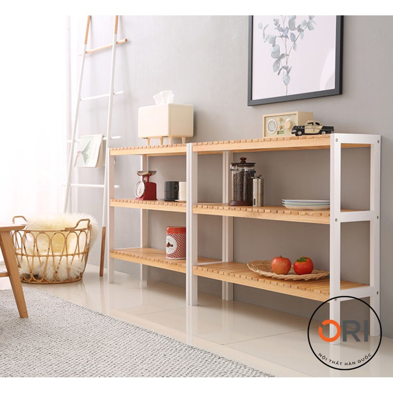 Kệ Giày Dép Đa Năng 3 Tầng Hàn Quốc - BENCH 3F - WHITE NATURAL - ORI NỘI THẤT HÀN QUỐC