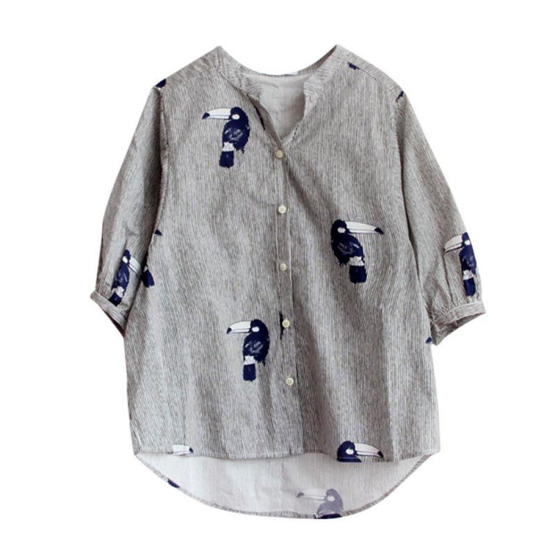 FREESHIP ĐƠN 99K_ Áo Sơ Mi Tay Lửng Hoạ Tiết Động Vật Dáng Rộng Cho Phái Nữ | BigBuy360 - bigbuy360.vn