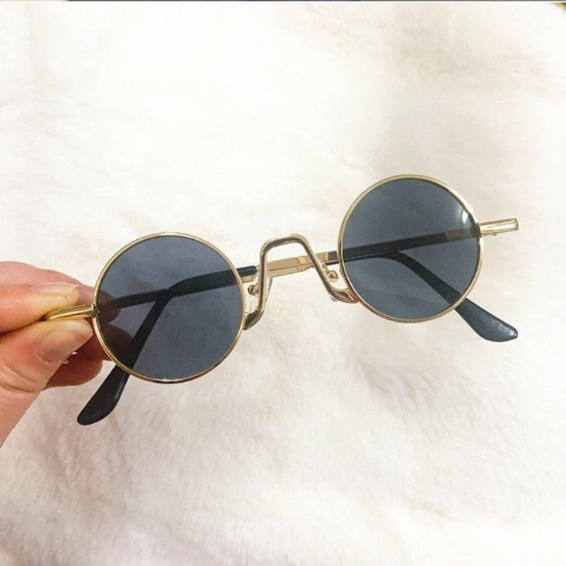 (KIQI-FASHION) COD Kính Mát Gọng Tròn Kim Loại Chống Tia Uv400 Thời Trang