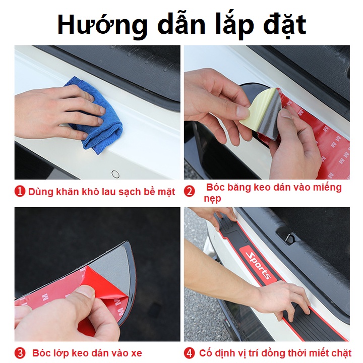 Dải cao su dán bảo vệ chống xước cốp sau xe ô tô SP01