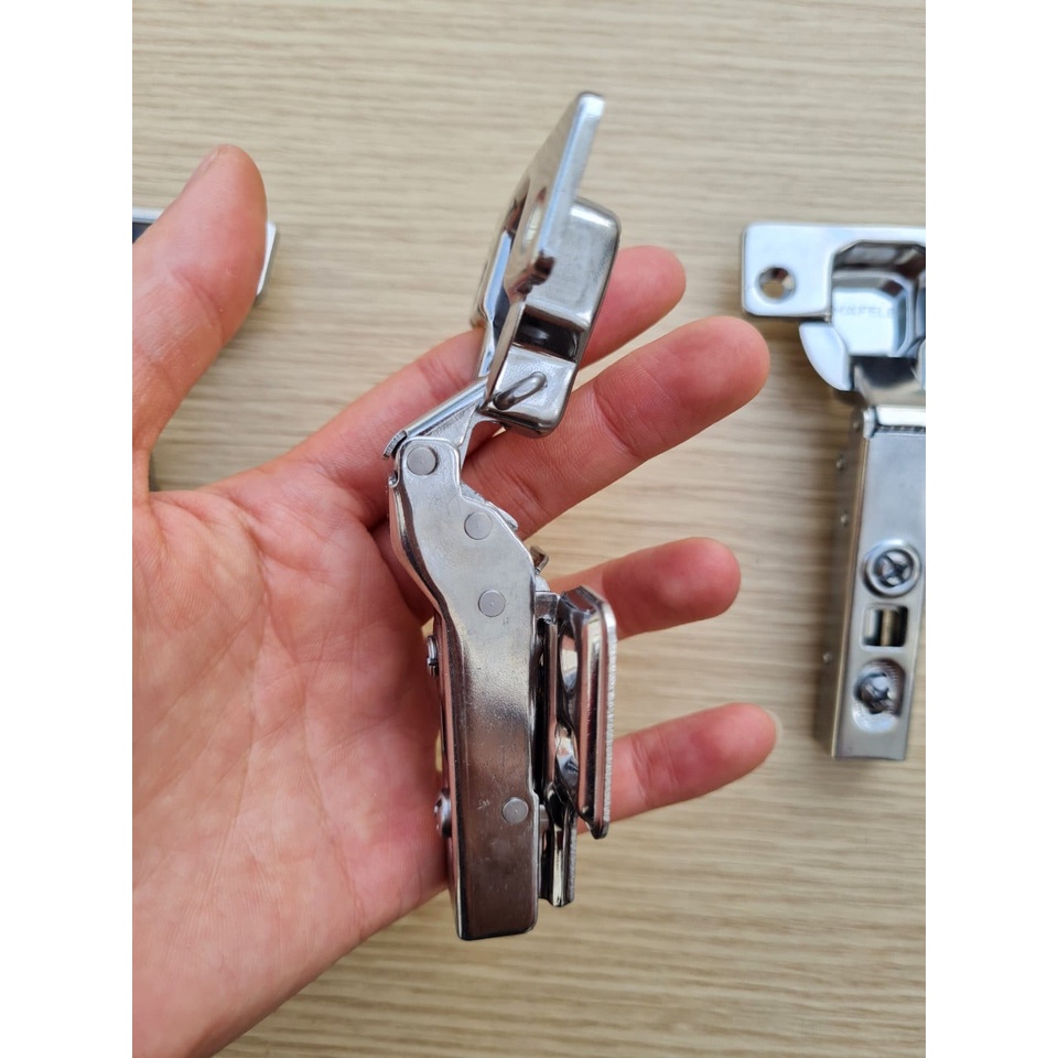 Bản Lề Hafale INOX Không Gỉ 304, Bản Lề Cánh Tủ, Hệ Giảm Chấn Cao Cấp - Tháo Lắp Nhanh