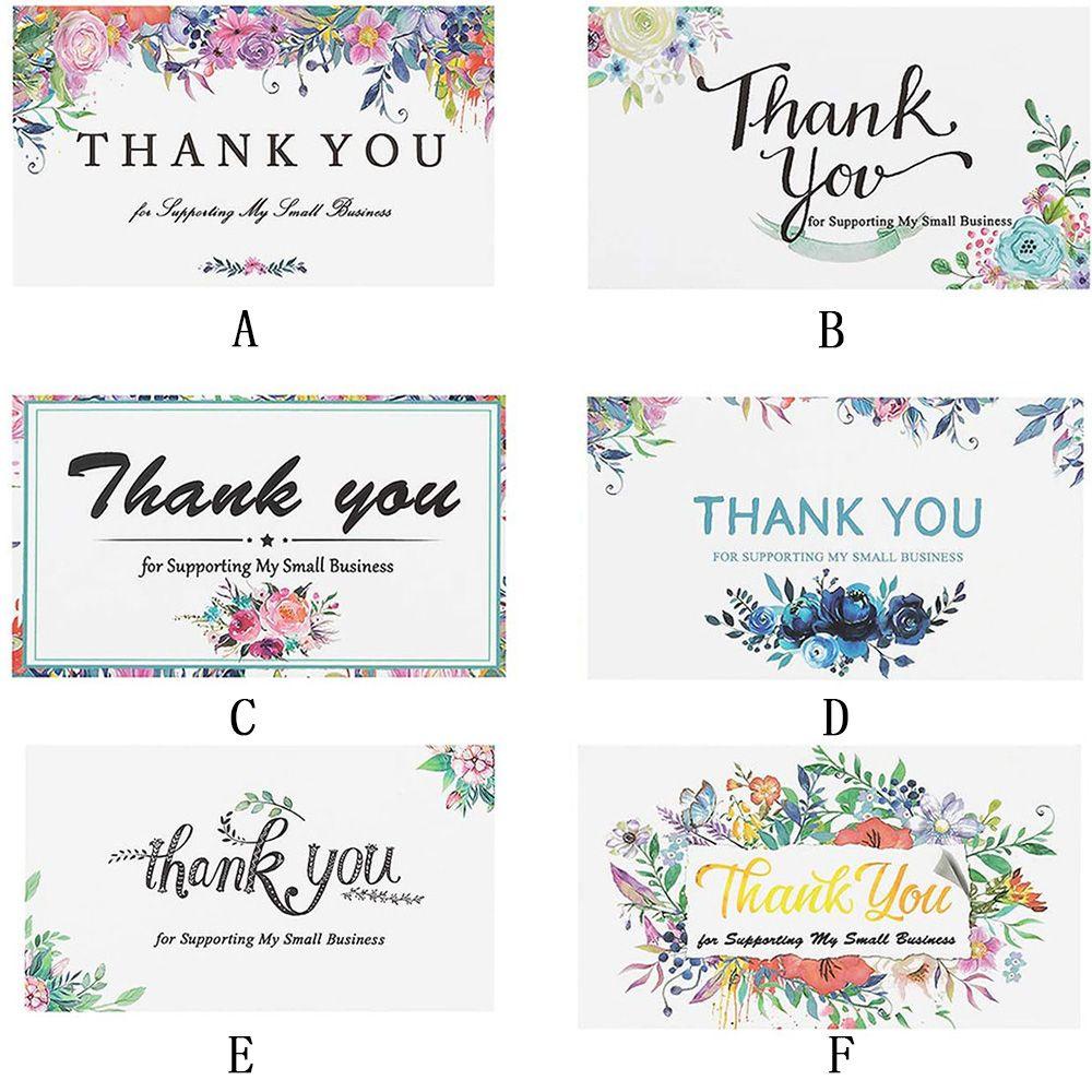Set 1 50 Tấm Thẻ Ghi Chữ Thank You Màu Nước Hồng