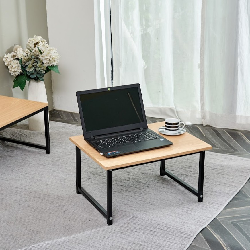 Bàn Trà/ Bàn Làm Việc Mặt Ván Okal Chân Sắt Mini - KARLMA TABLE - ORI NỘI THẤT HÀN QUỐC