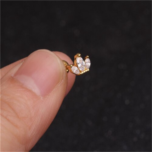 Khuyên tai đinh tán helix xỏ sụn tai bằng thép không gỉ hình ốc vít