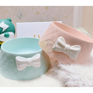 BÁT ĂN CHO CHÓ MÈO HÌNH NƠ VÀ HÌNH HỌA TIẾT TRÁI TIM TIỆN DỤNG (Kiều Hoa Store)