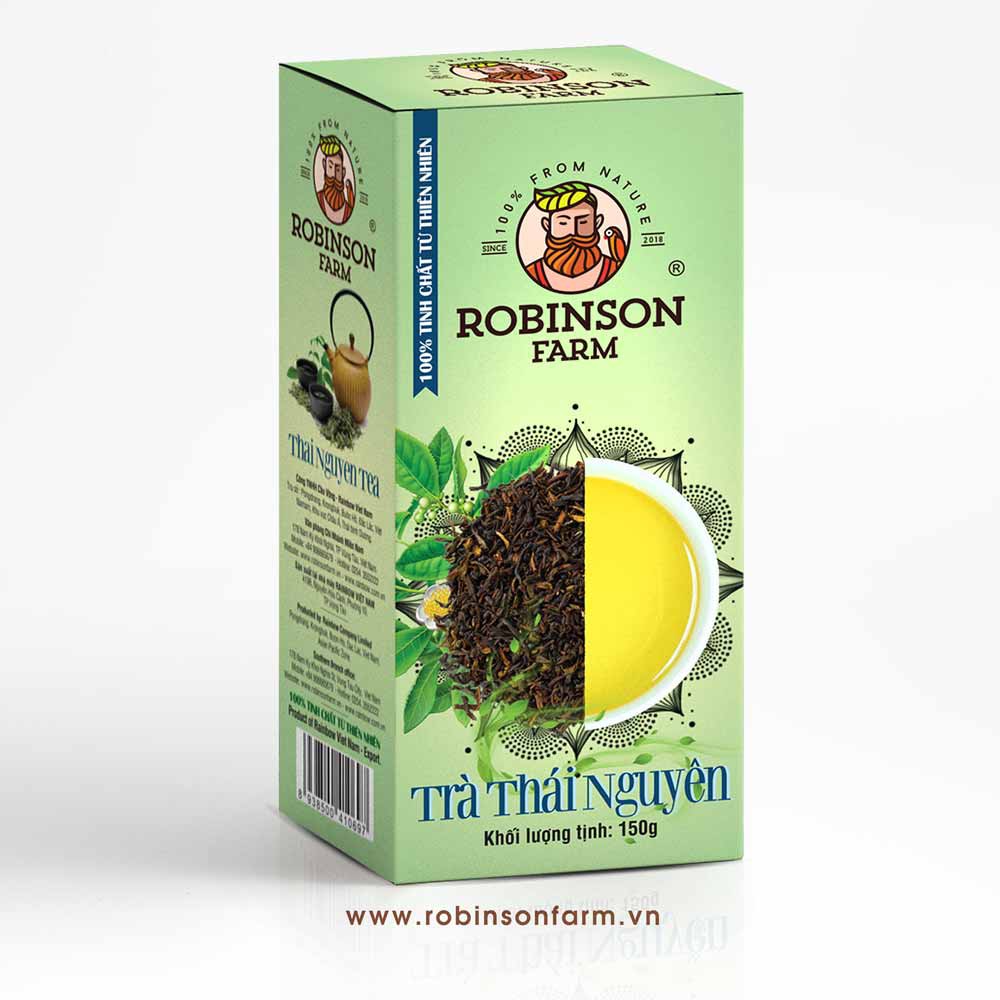 Trà Pha Ấm Thái Nguyên Robinson Farm - 150g 100% lá trà tươi Thái Nguyên chọn lọc - Thơm ngon đậm vị - Chất lượng hảo hạ