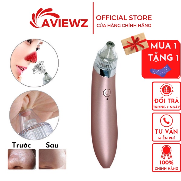 Máy hút mụn cầm tay Beauty Skin care XN-8030 mini cao cấp 4 đầu loại bỏ bã nhờn mụn đầu đen mụn cám AVIEWZ