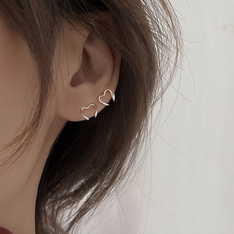 Bông Tai Hình Trái Tim Đơn Giản Phong Cách Hàn Quốc Cho Nữ Cr1