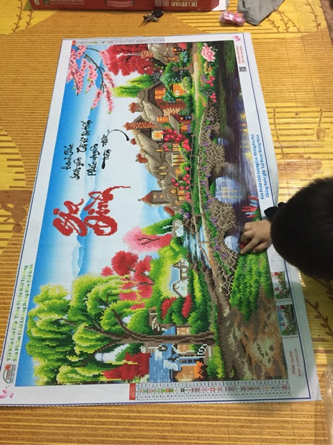Tranh đính đá thành phẩm Gia đình